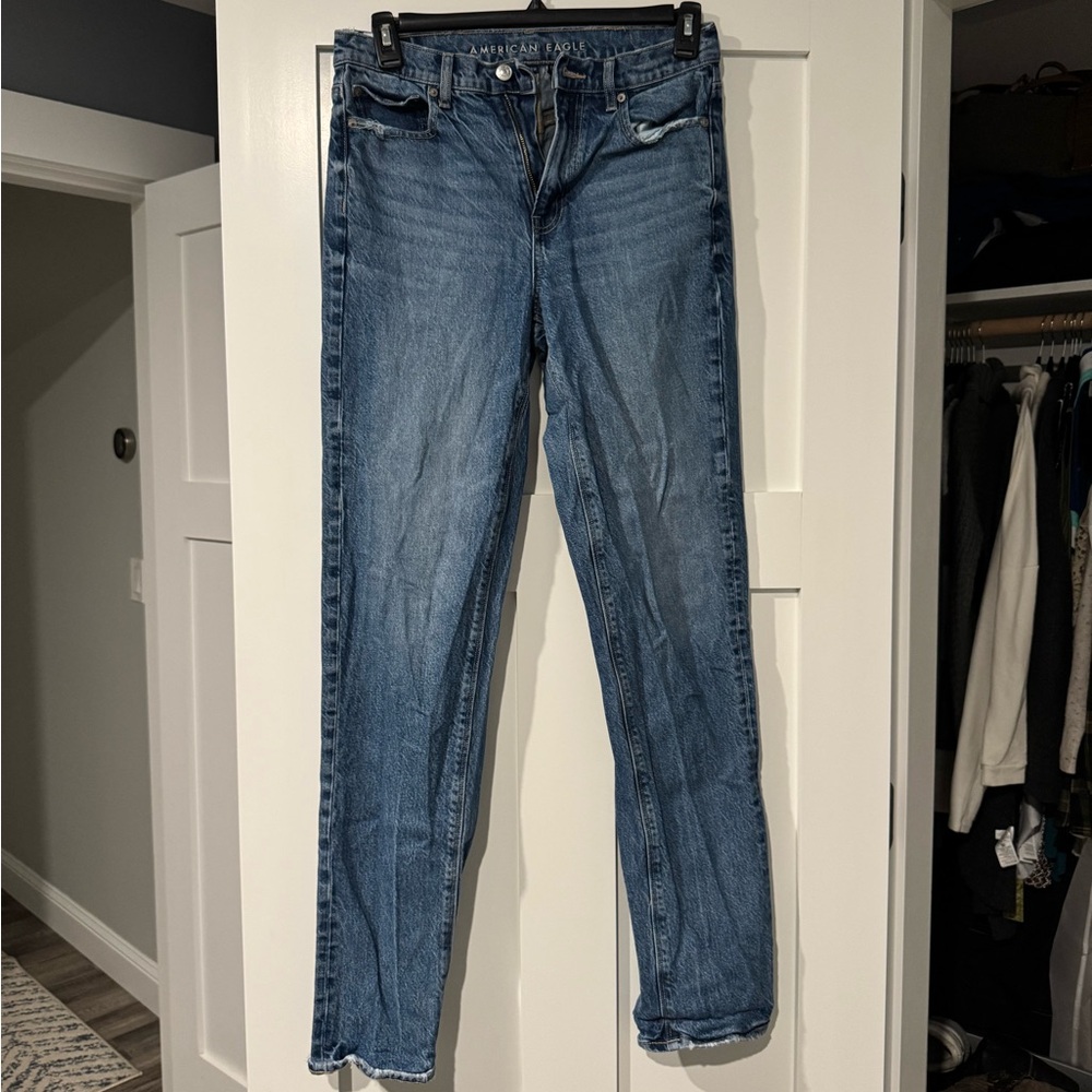 American Eagle Outfitters Women's Classic Blue Straight Leg Jeans